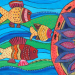 Fish Family, Acrylic on Canvas, 20" x 16"