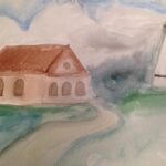 Day 132: Piedras Blancas Lighthouse in Watercolor on Watercolor Paper