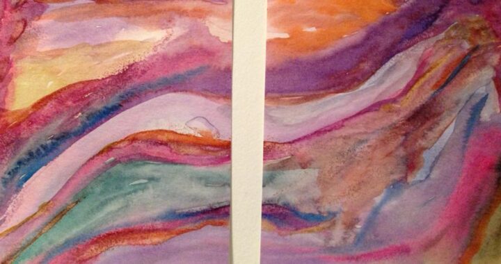 Day 144: Abstract Diptych in Watercolor on Watercolor Paper