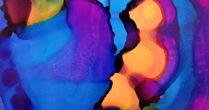 Day 154: Abstract Alcohol Ink and Compressed Air on Yupo Paper
