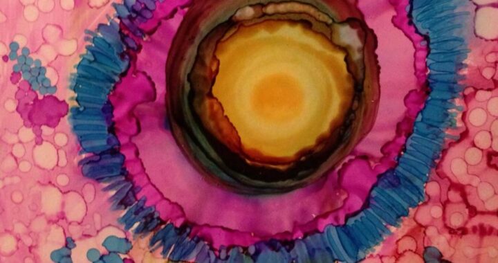 Day 178: Three Flowers in Alcohol Ink on Yupo Paper