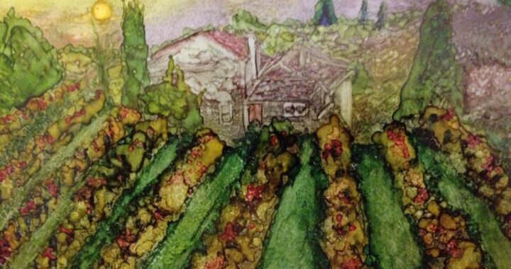 Day 193: Chianti Corner in Alcohol Ink on Yupo Paper