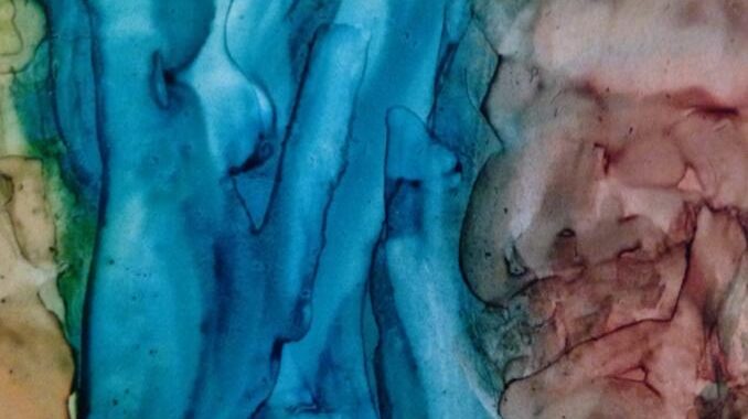 Day 196: Wishing Waterfall in Alcohol Ink on Yupo Paper