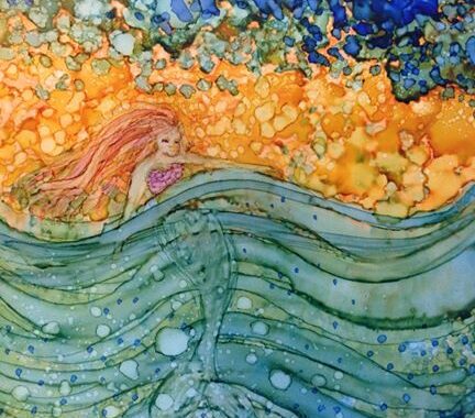 Day 236: Afternoon Swim in Alcohol Ink on Yupo Paper