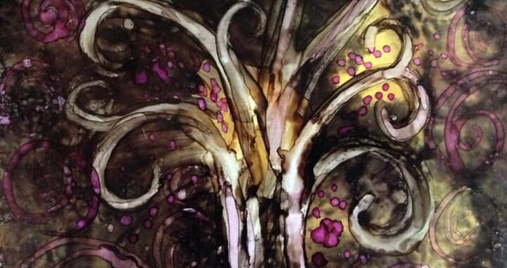 Day 248: Fantastical Tree in Alcohol Ink on Yupo Paper