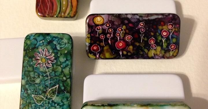 Day 265: Alcohol Ink on Dominoes